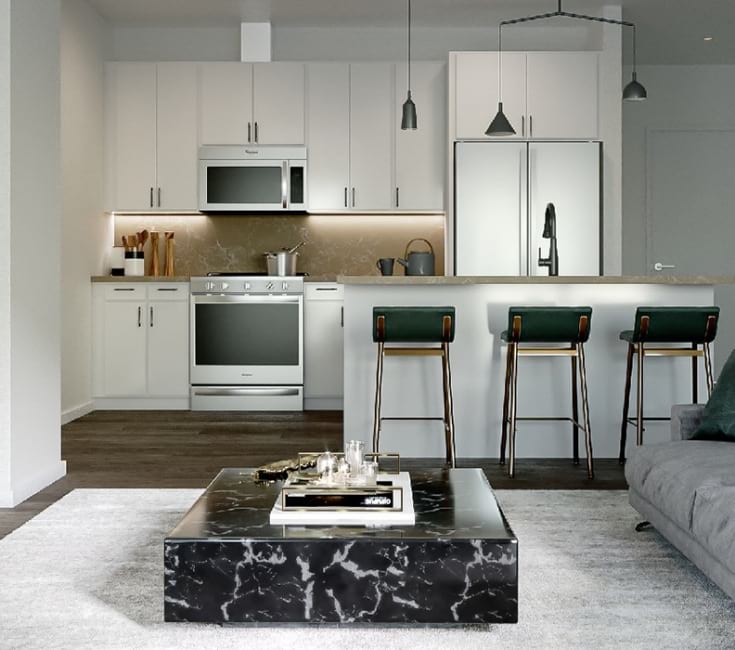 Modern kitchen with clean lines and up-to-date appliances